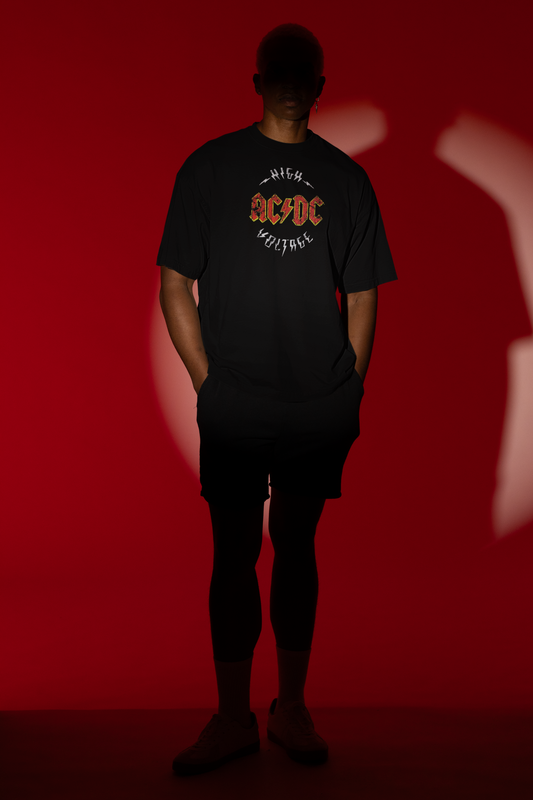 AC/DC Oversized T-Shirt for Men | Pixalflux