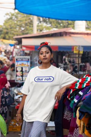dur reh t-shirt, oversized unisex t-shirt, oversized t-shirt men and women, minimalist graphic t-shirt, streetwear oversized tee, white oversized t-shirt, off white oversized t-shirt, 240 gsm cotton t-shirt, premium oversized tee, pixalflux