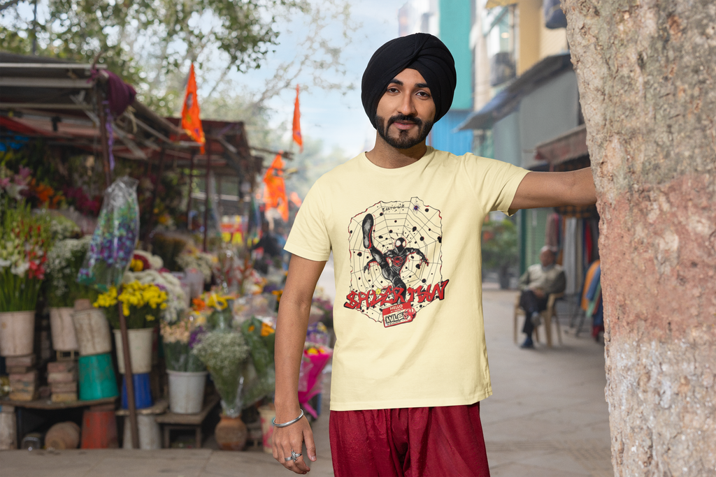 Spiderman Comic Style Regular Fit T-Shirt for Men