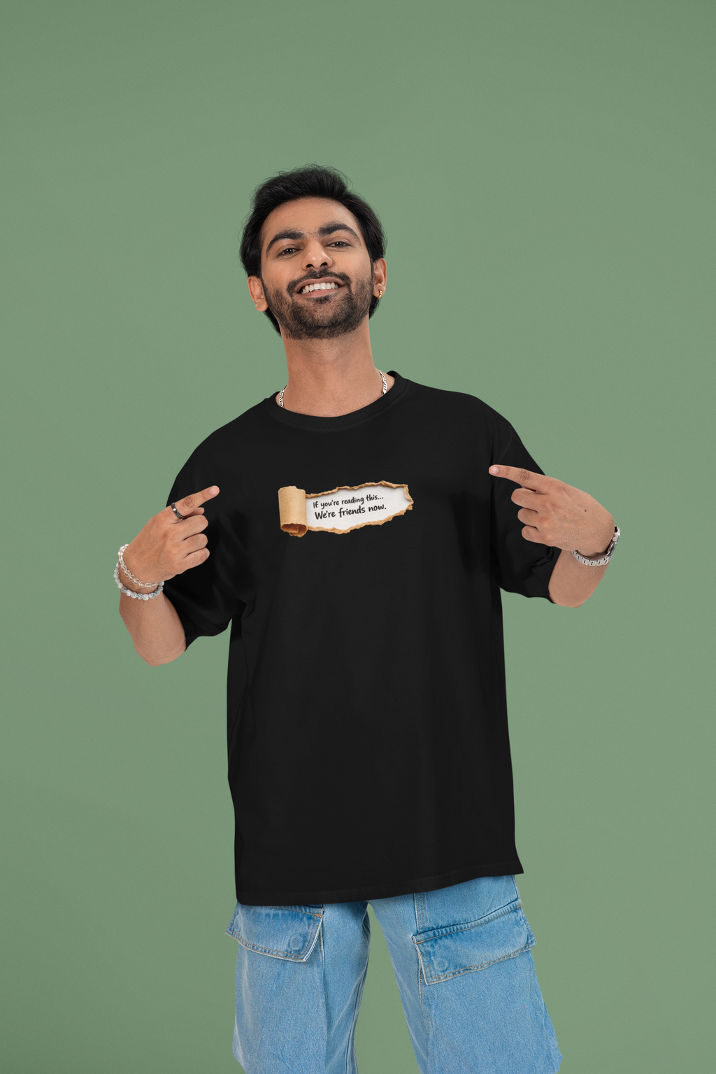 If You're Reading This... We're Friends Now Oversized T-Shirt for Men