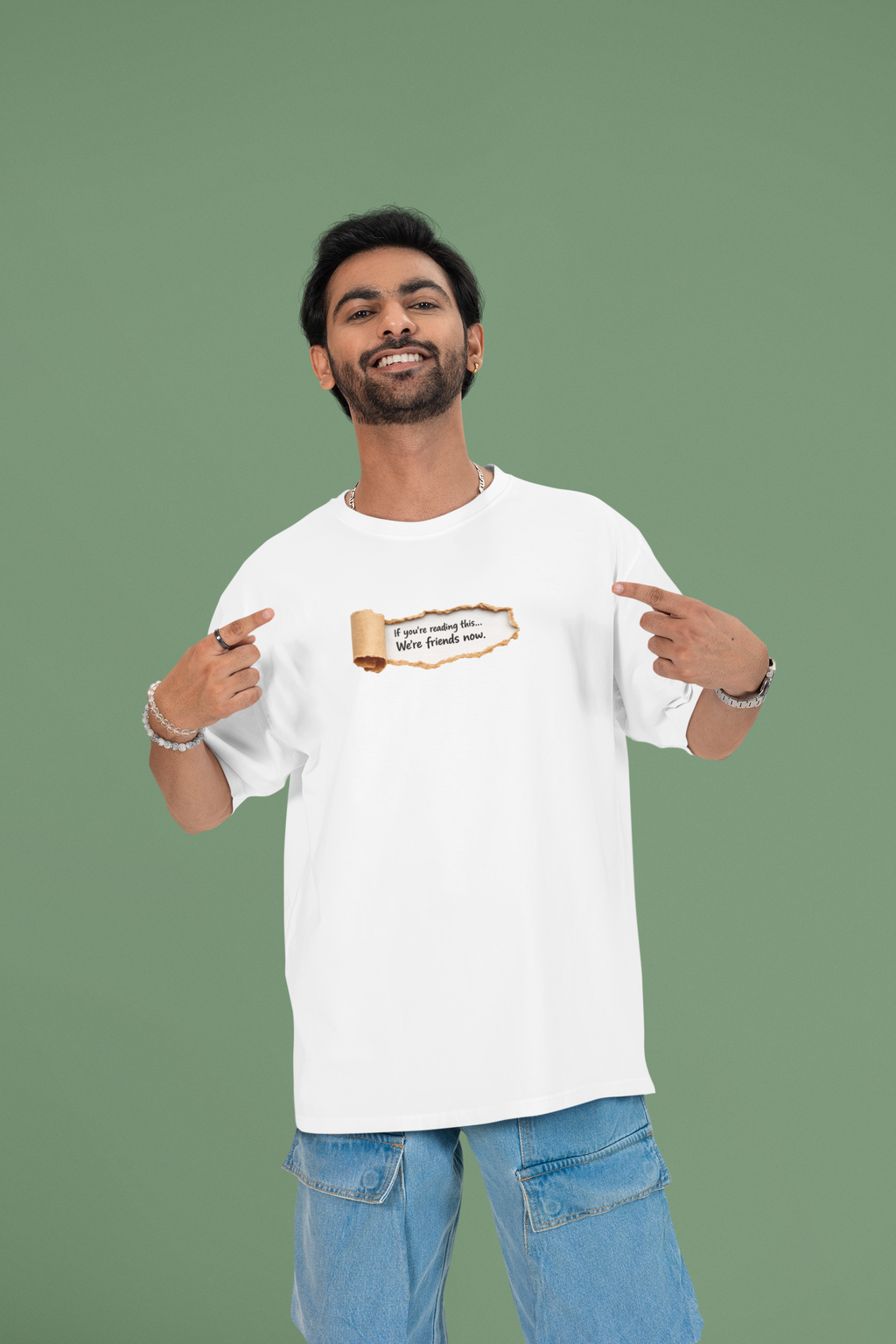 If You're Reading This... We're Friends Now Oversized T-Shirt for Men