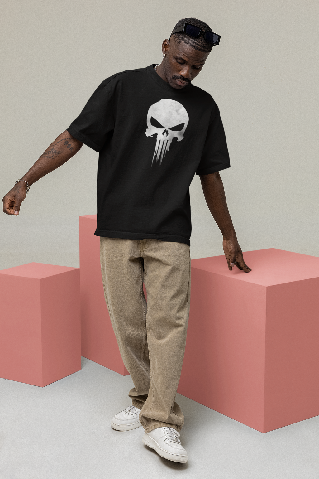 THE PUNISHER Oversized T-Shirt for Men | Pixalflux