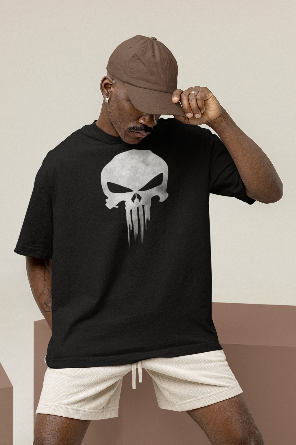 THE PUNISHER Oversized T-Shirt for Men | Pixalflux