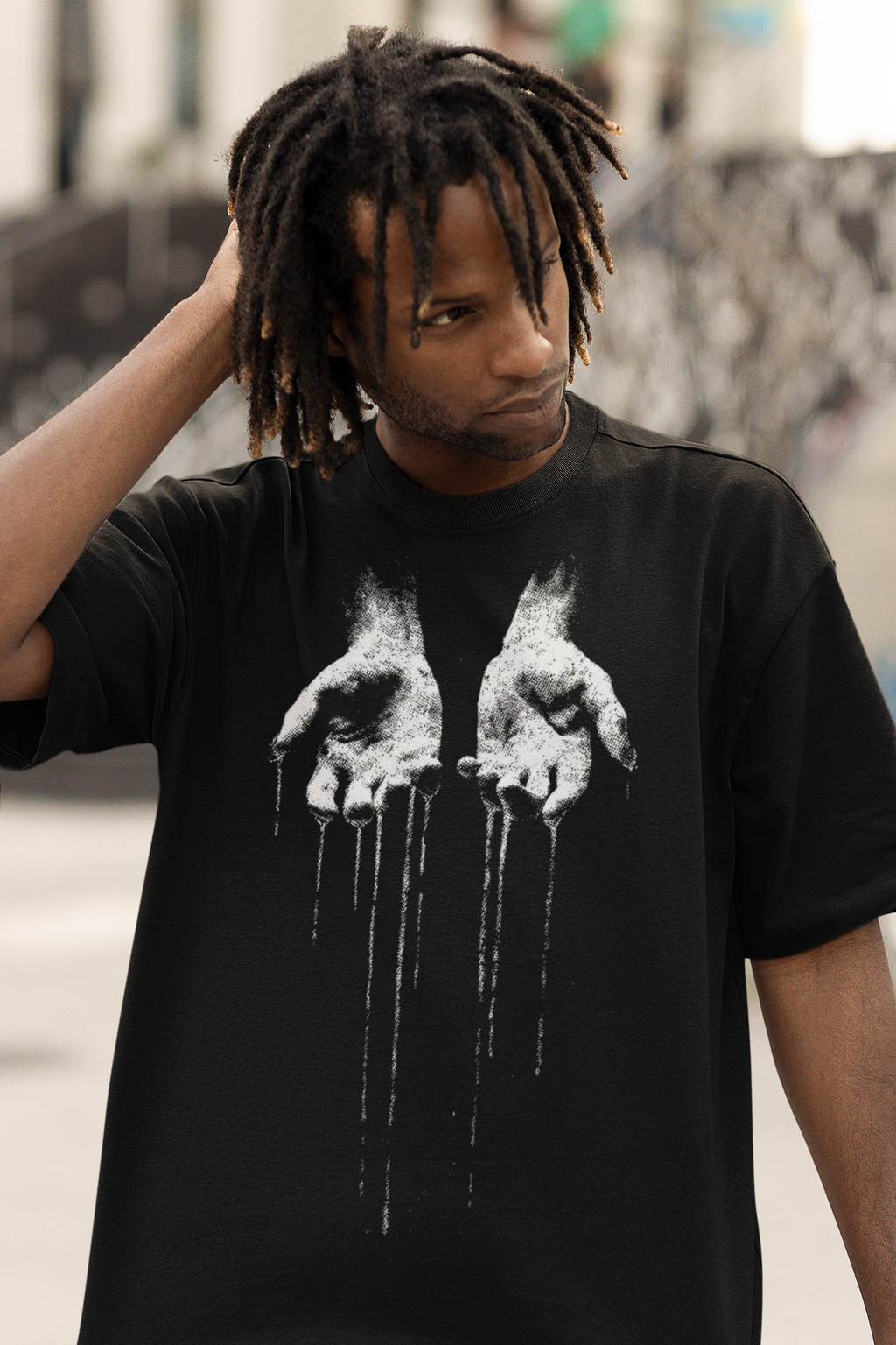 Divine Hands Oversized T-Shirt | Pixalflux