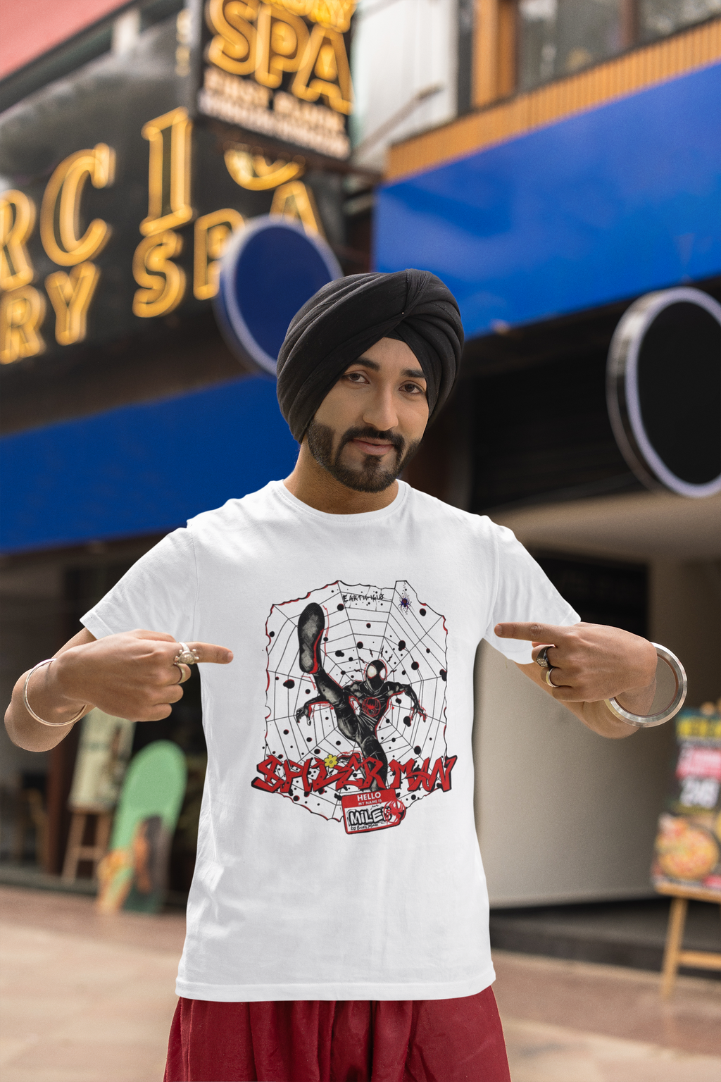 Spiderman Comic Style Regular Fit T-Shirt for Men