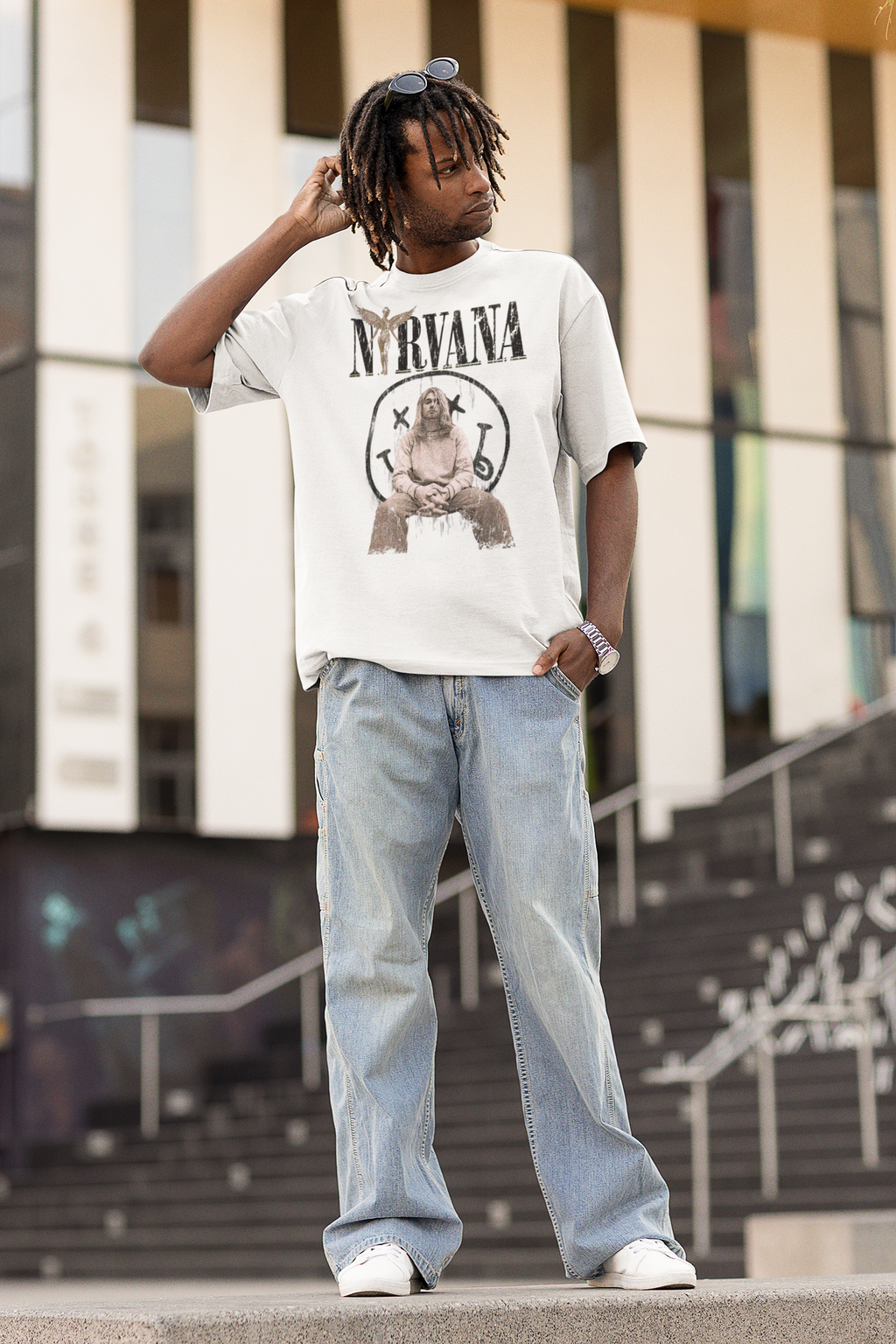 NIRVANA Oversized T-Shirt for Men | Pixalflux