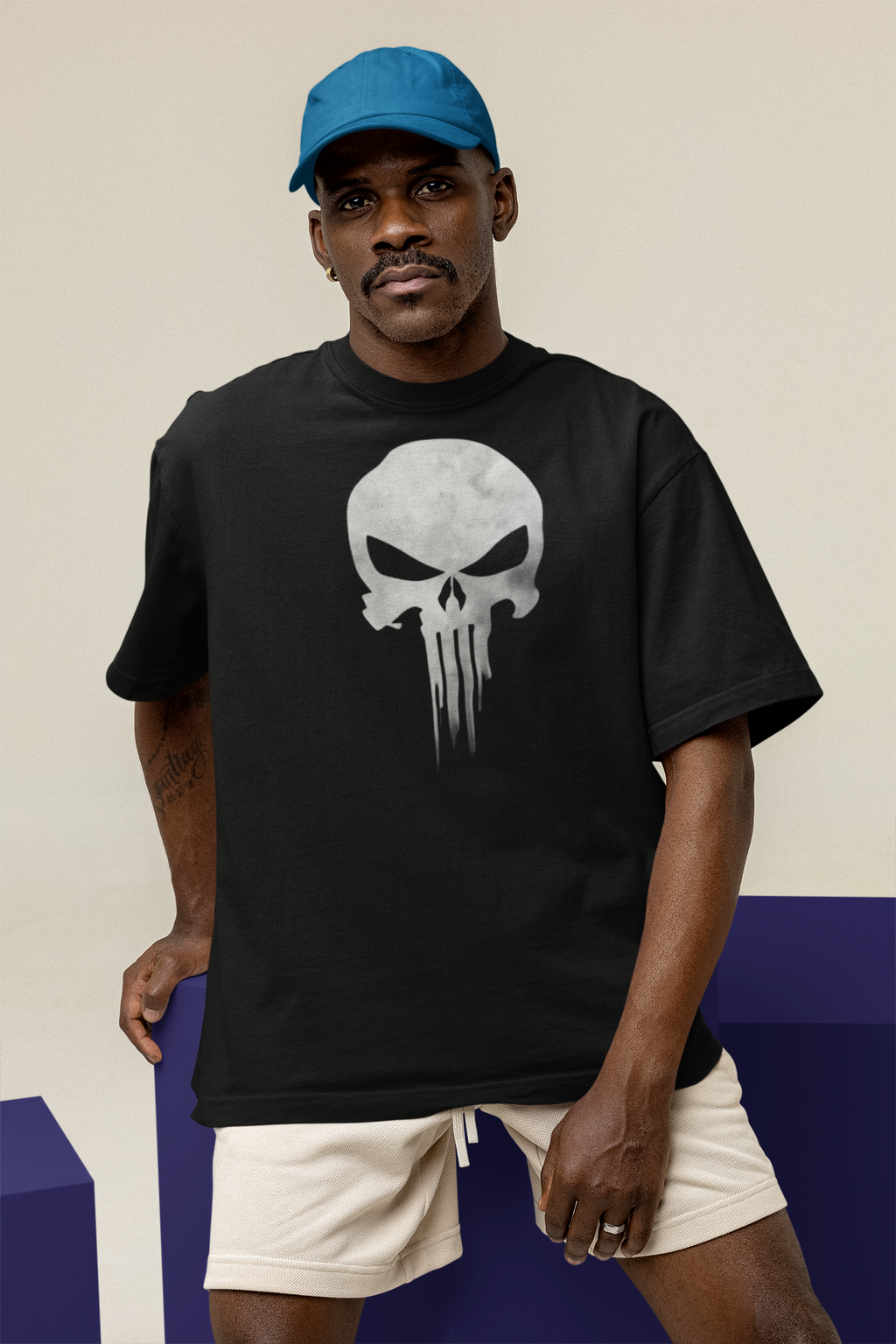 THE PUNISHER Oversized T-Shirt for Men | Pixalflux