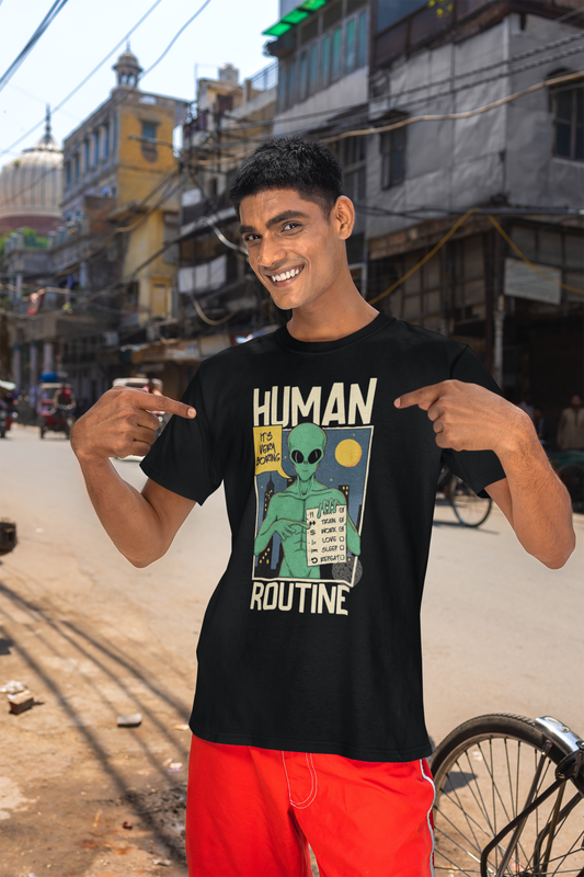 Alien – Human Routine Regular Fit T-Shirt for Men