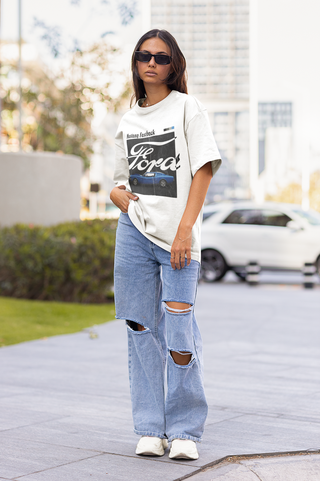 Mustang Fastback Vintage Graphic Oversized T-Shirt for Women