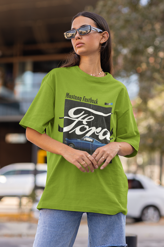 Mustang Fastback Vintage Graphic Oversized T-Shirt for Women