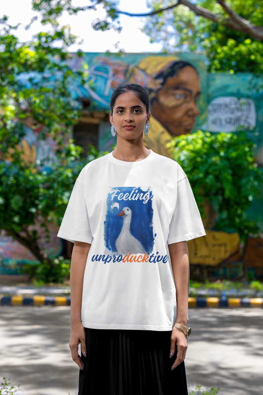 Feeling Unproductive Graphic Oversize T-Shirt for Women