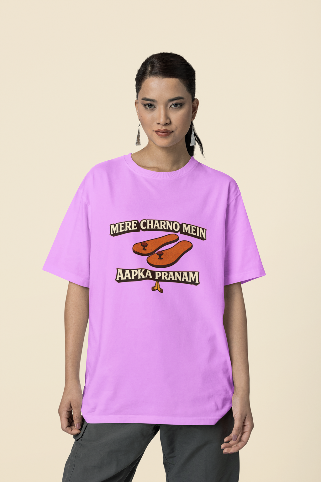 Mere Charno Mein Aapka Pranam - Oversized T-Shirt for Women