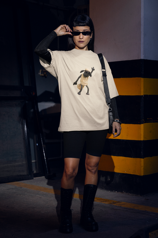 Dancing Shaun the Sheep Oversized T-Shirt For Women