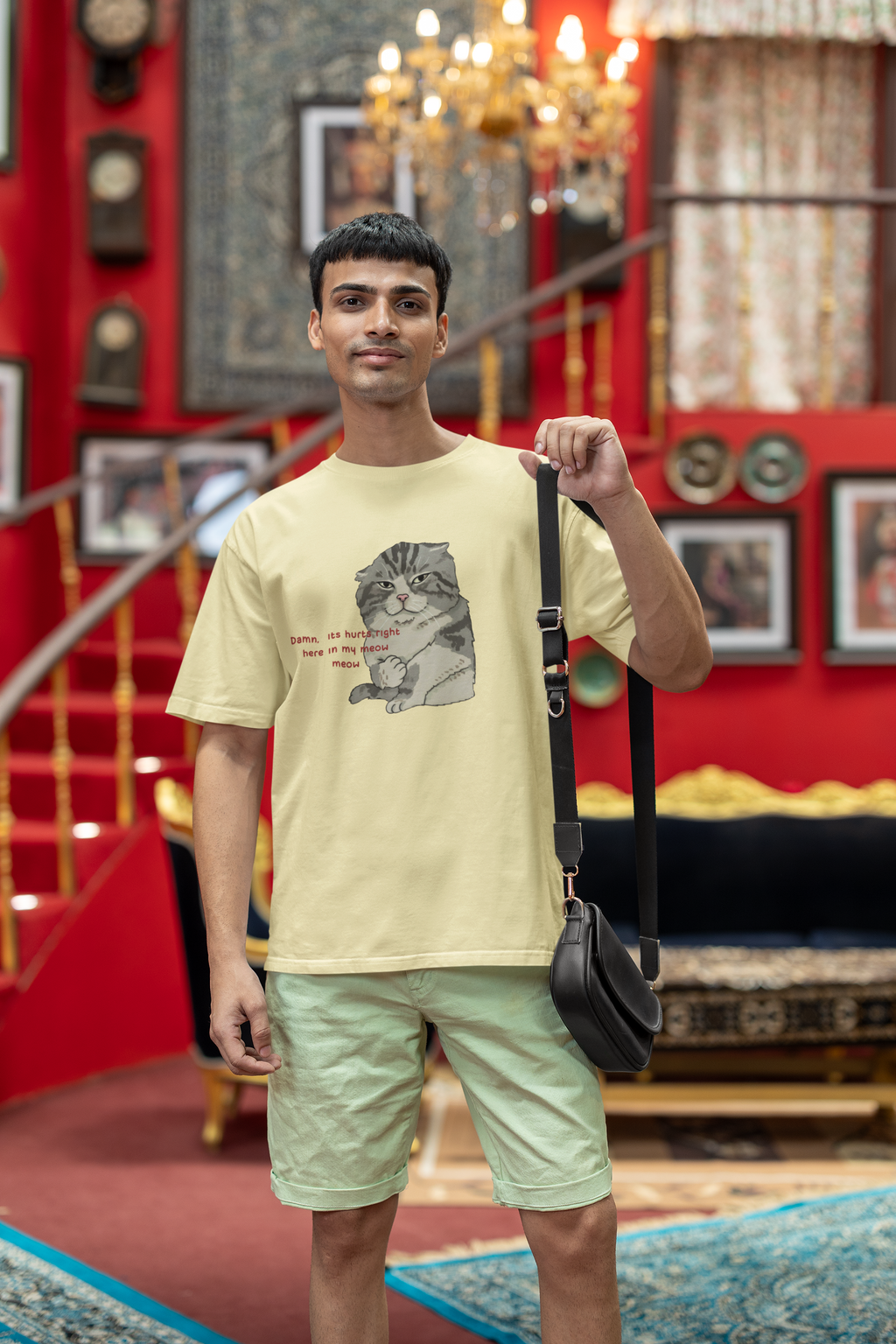 Meow Mood Oversized T-Shirt for Men