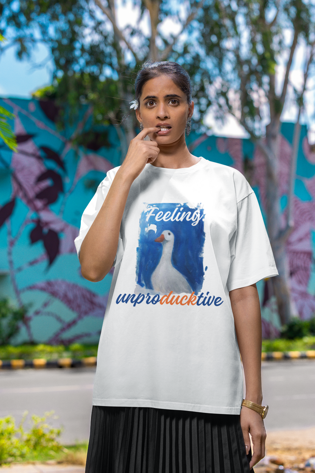 Feeling Unproductive Graphic Oversize T-Shirt for Women