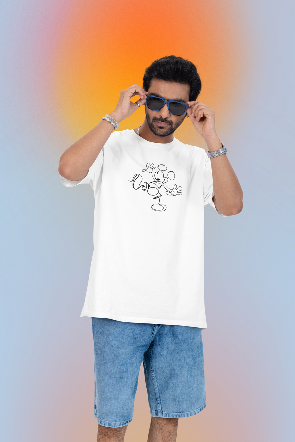 Mickey Mouse Graffiti Oversized T-Shirt For Men