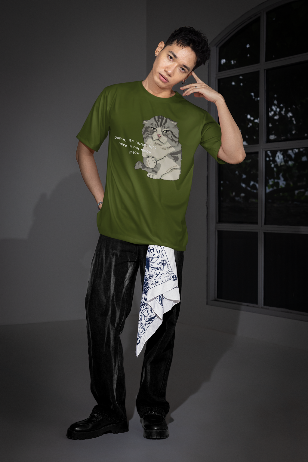 Meow Mood Oversized T-Shirt for Men