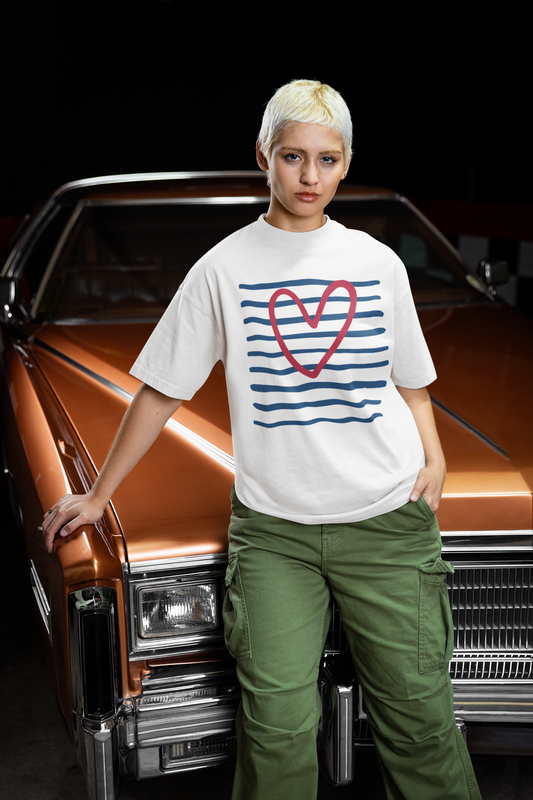 HEARTLINES Oversized T-Shirt for Women | Pixalflux