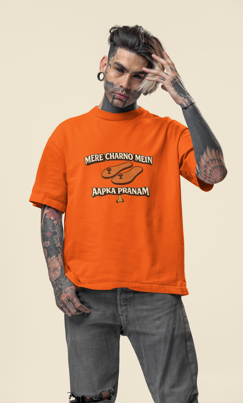 Mere Charno Mein Aapka Pranam - Oversized T-Shirt for Men