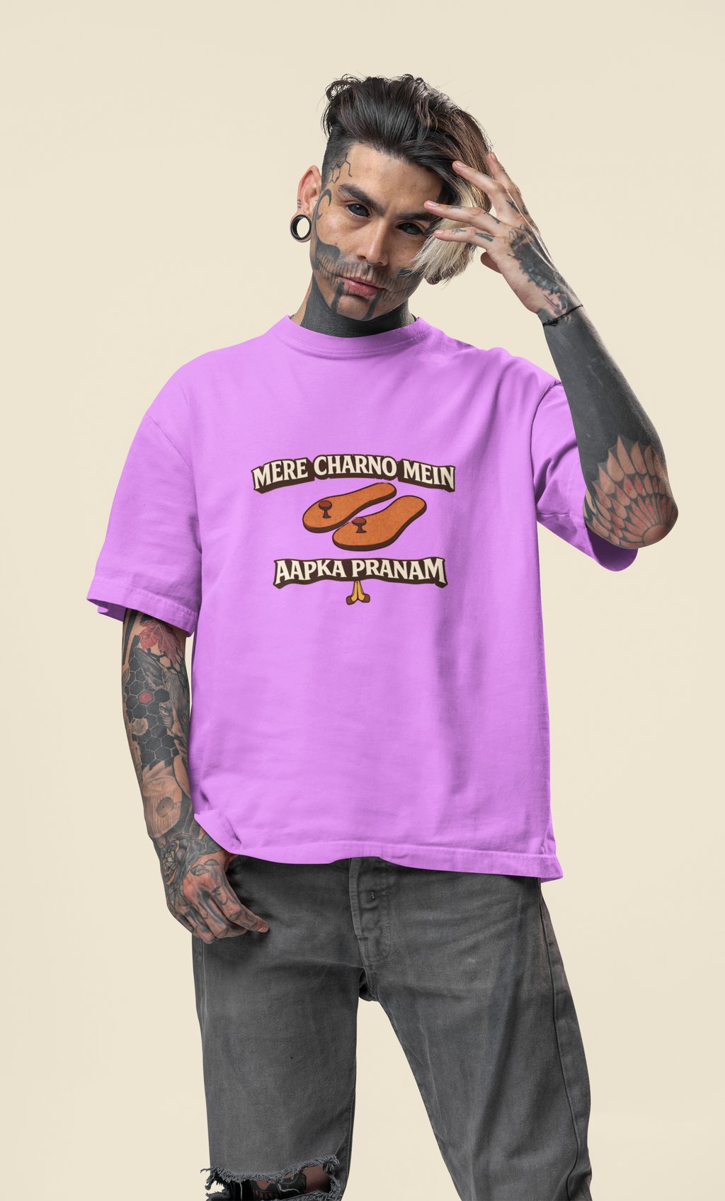 Mere Charno Mein Aapka Pranam - Oversized T-Shirt for Men