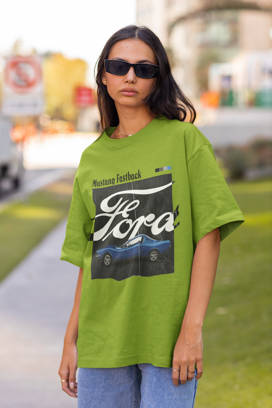 Mustang Fastback Vintage Graphic Oversized T-Shirt for Women
