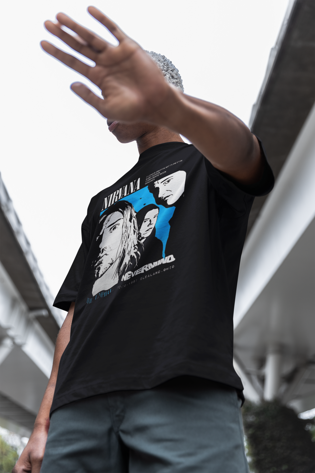 NIRVANA NEVERMIND Oversized T-Shirt for Men | Pixalflux