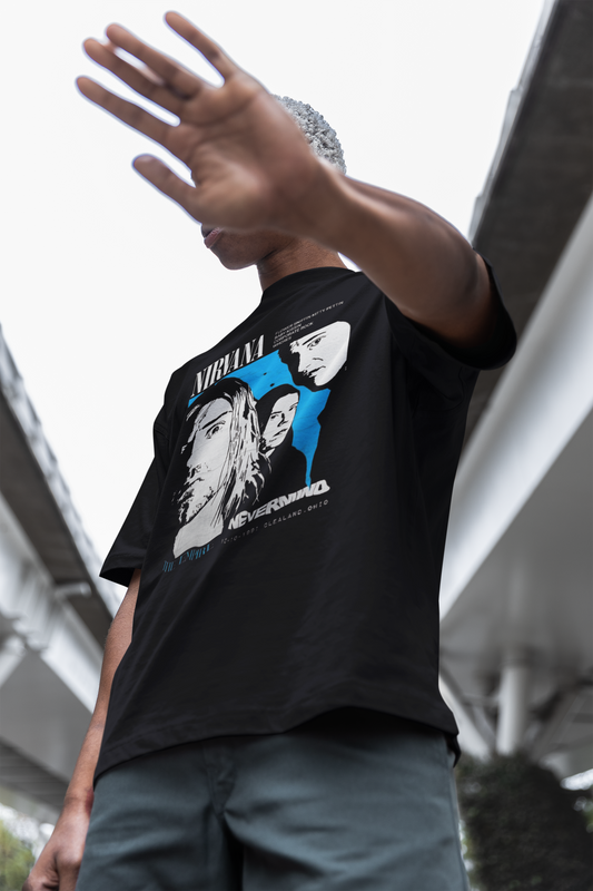 NIRVANA NEVERMIND Oversized T-Shirt for Men | Pixalflux