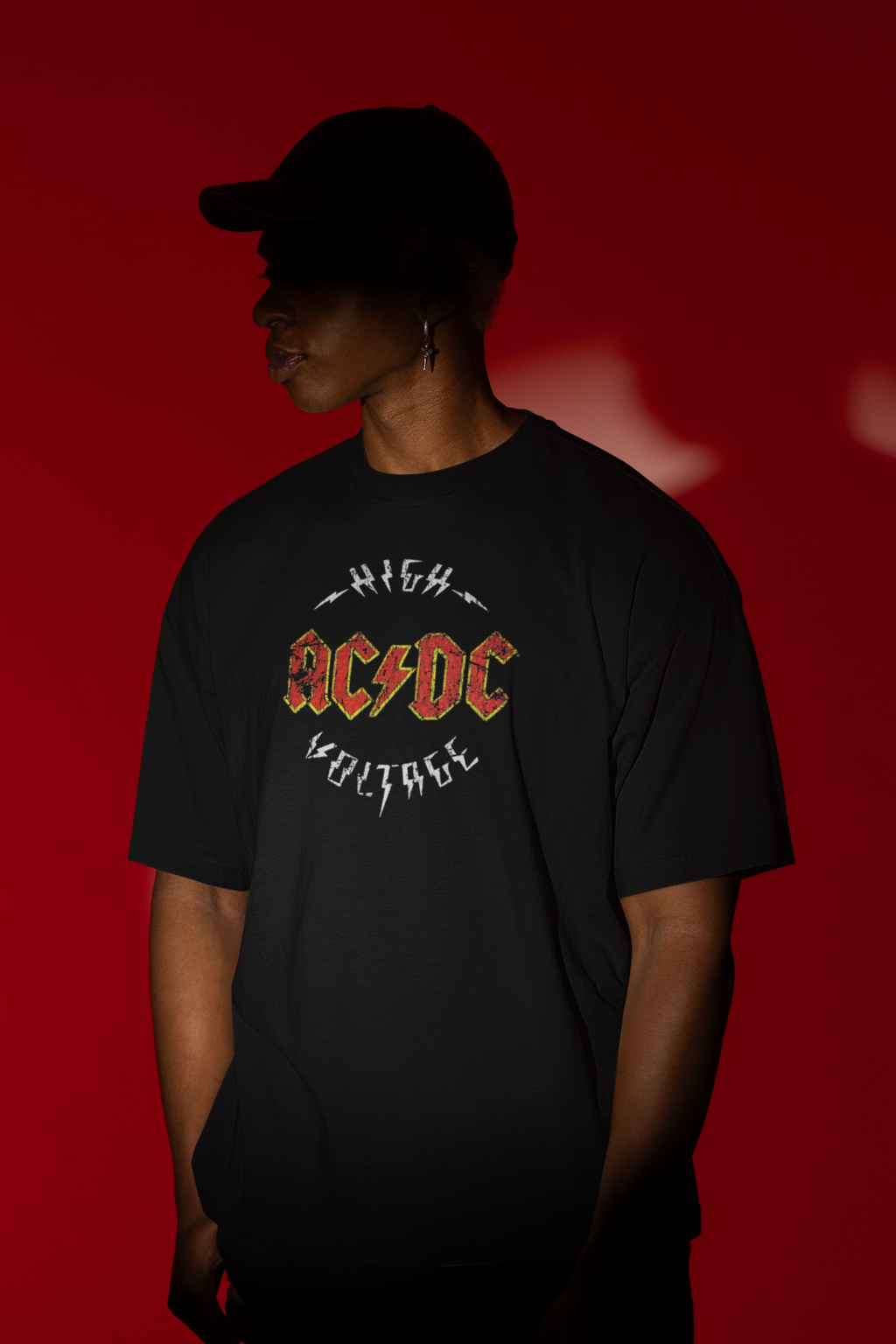 AC/DC Oversized T-Shirt for Men | Pixalflux