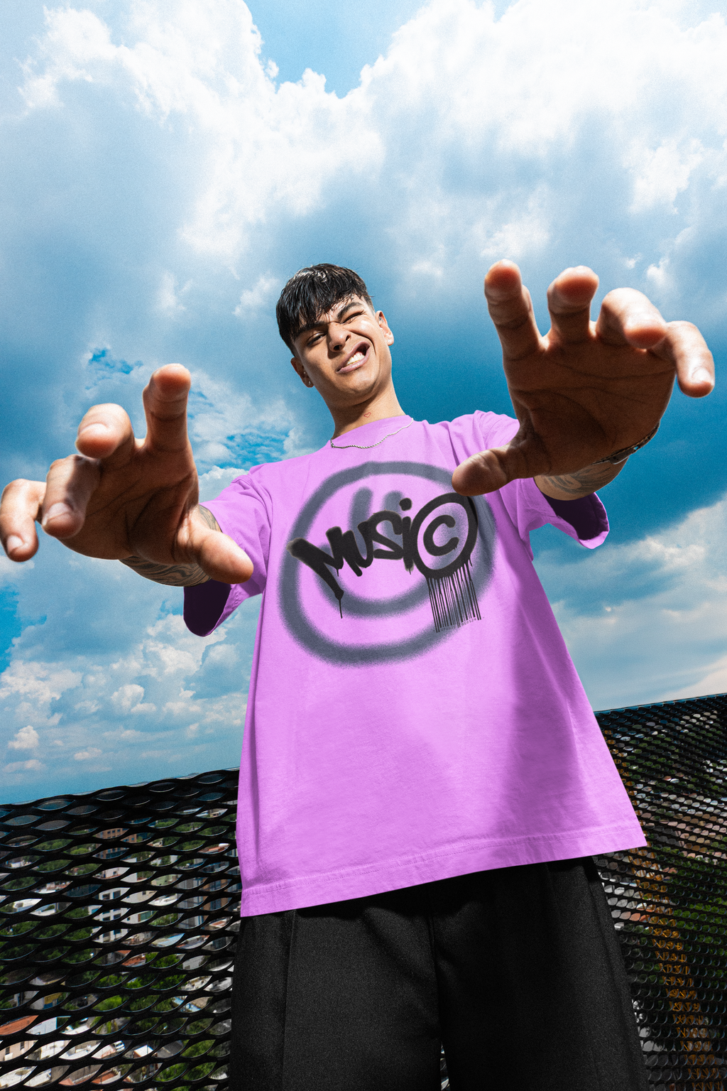 Music Graffiti Oversized T-Shirt | Pixalflux