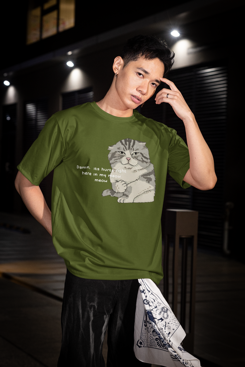 Meow Mood Oversized T-Shirt for Men