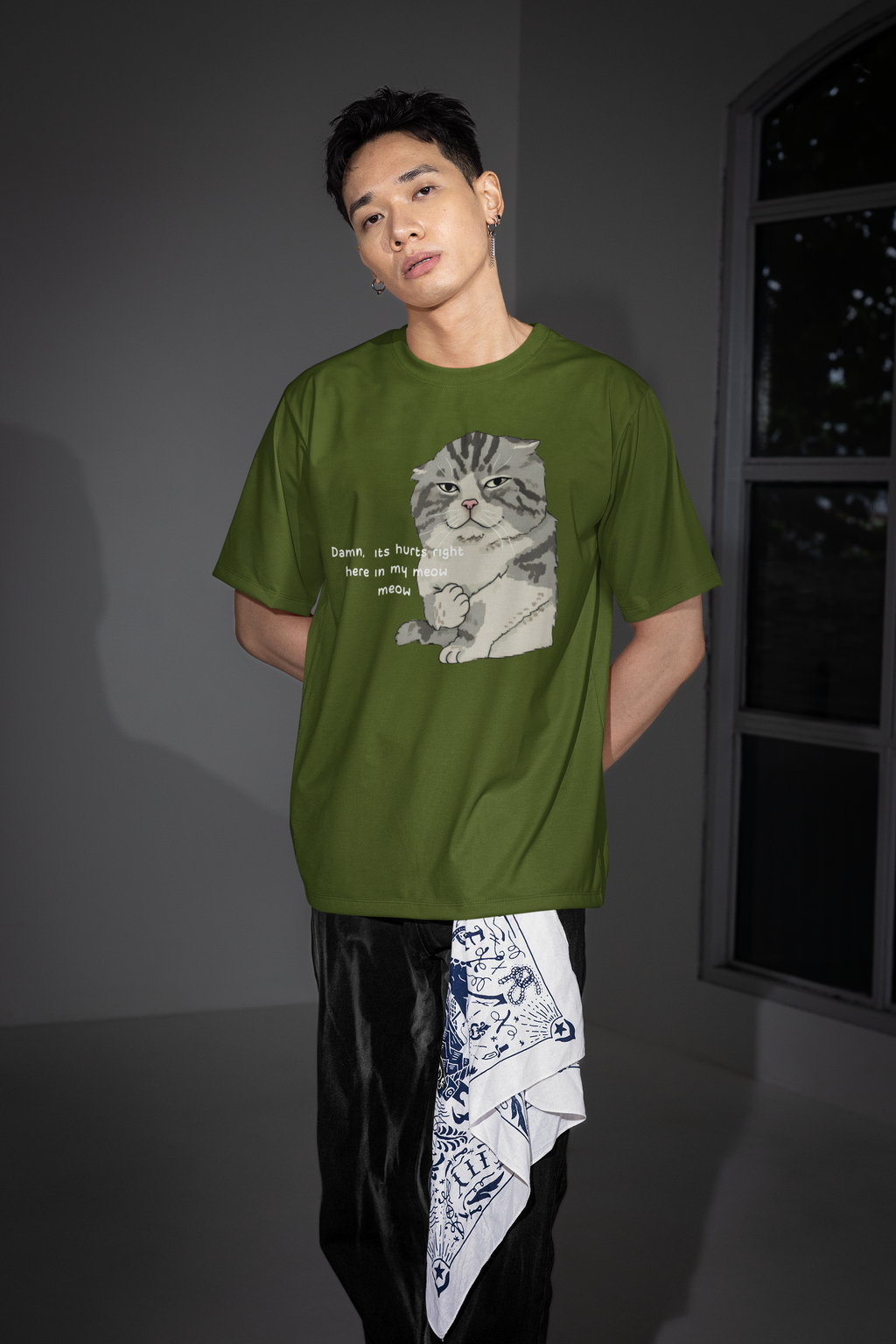 Meow Mood Oversized T-Shirt for Men