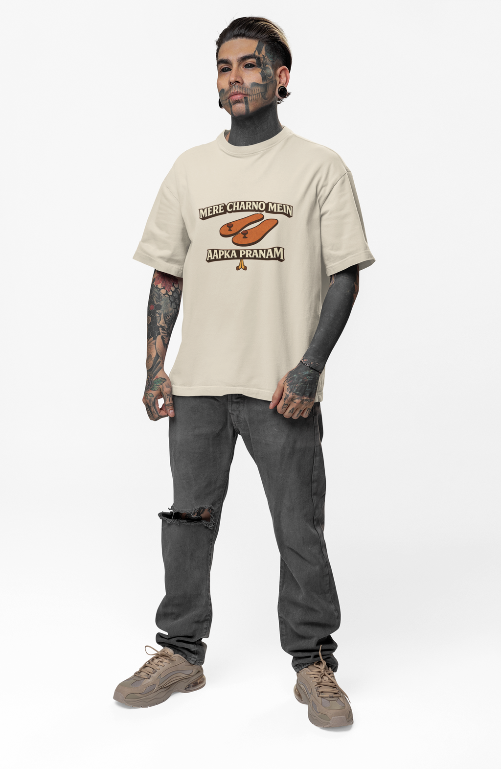 Mere Charno Mein Aapka Pranam - Oversized T-Shirt for Men