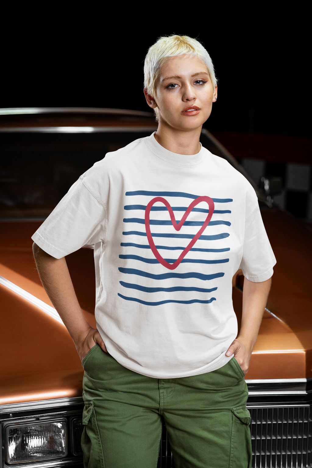 HEARTLINES Oversized T-Shirt for Women | Pixalflux