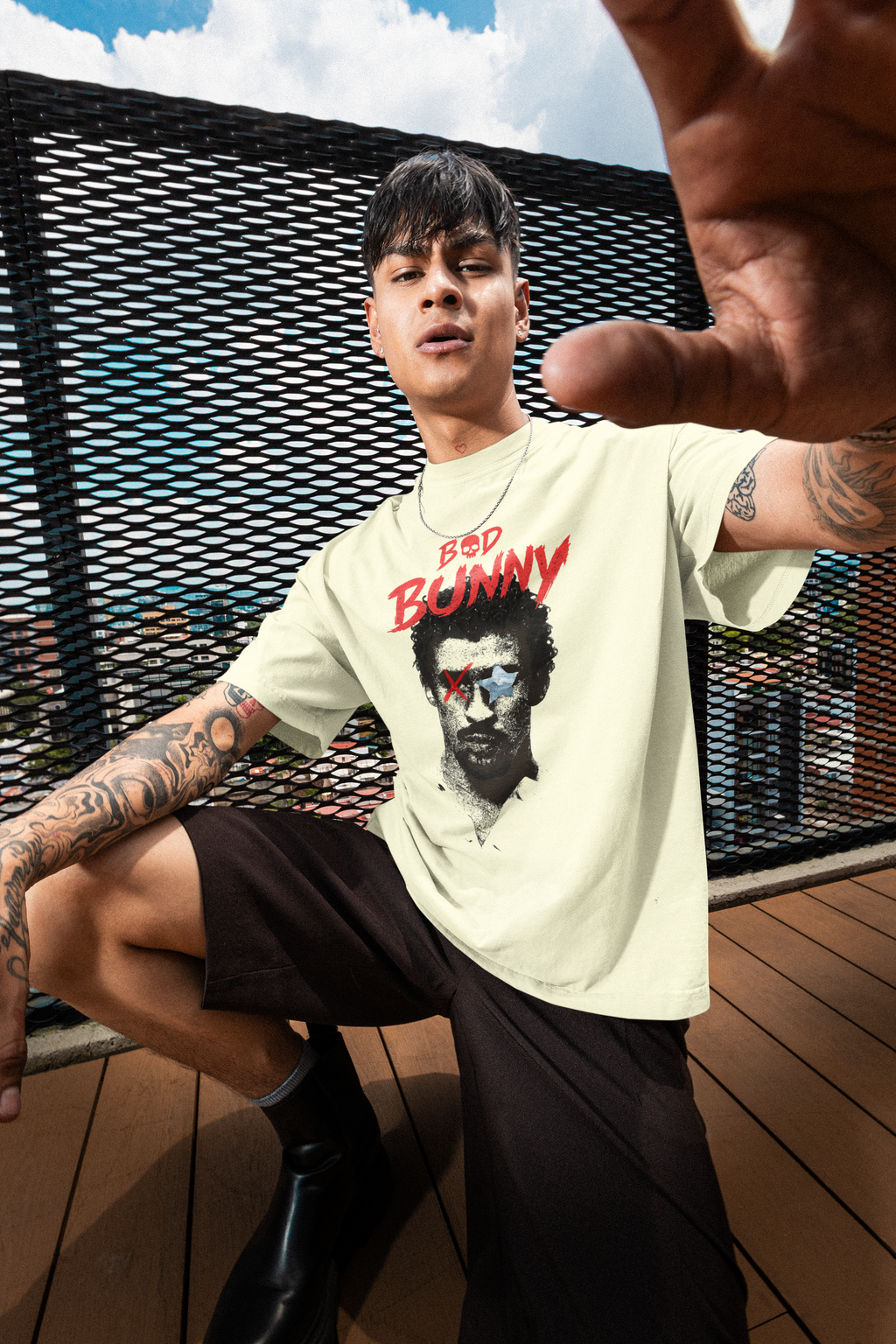 Bad Bunny Oversized T-Shirt for Men | Pixalflux