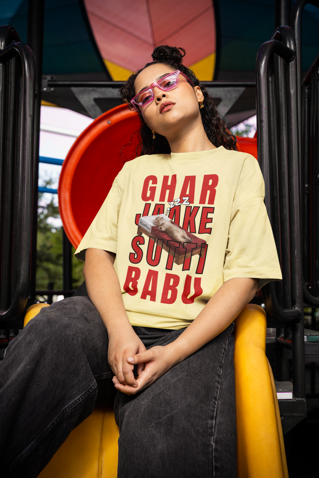Ghar Jaake Sutti Babu Oversized T-Shirt for Women