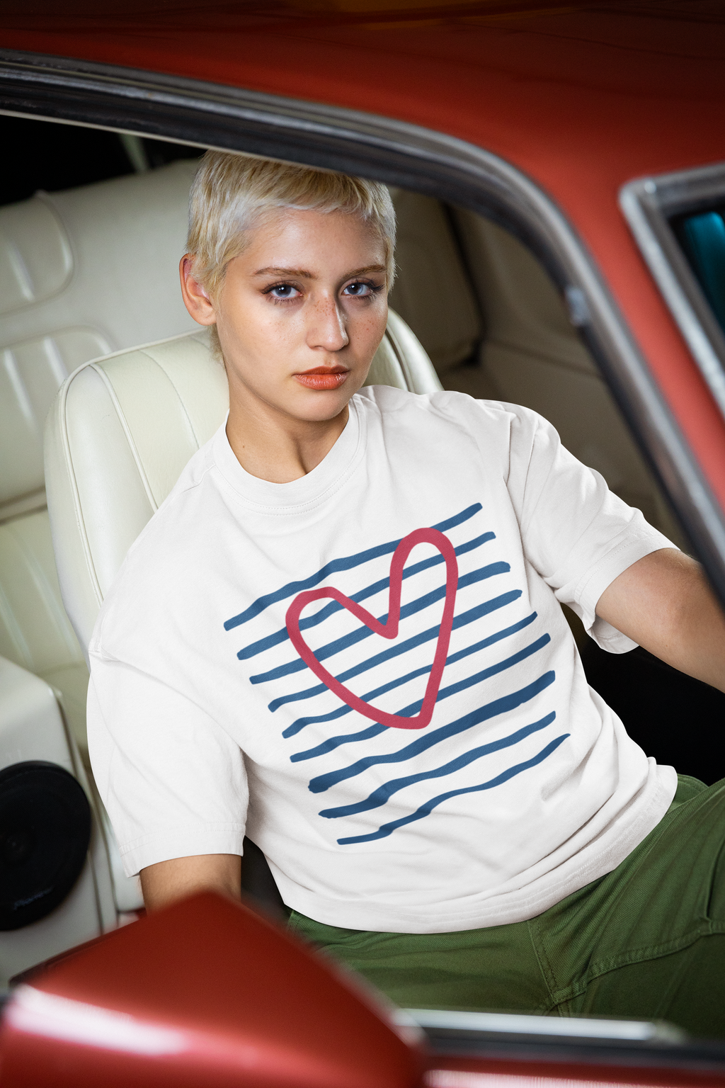 HEARTLINES Oversized T-Shirt for Women | Pixalflux