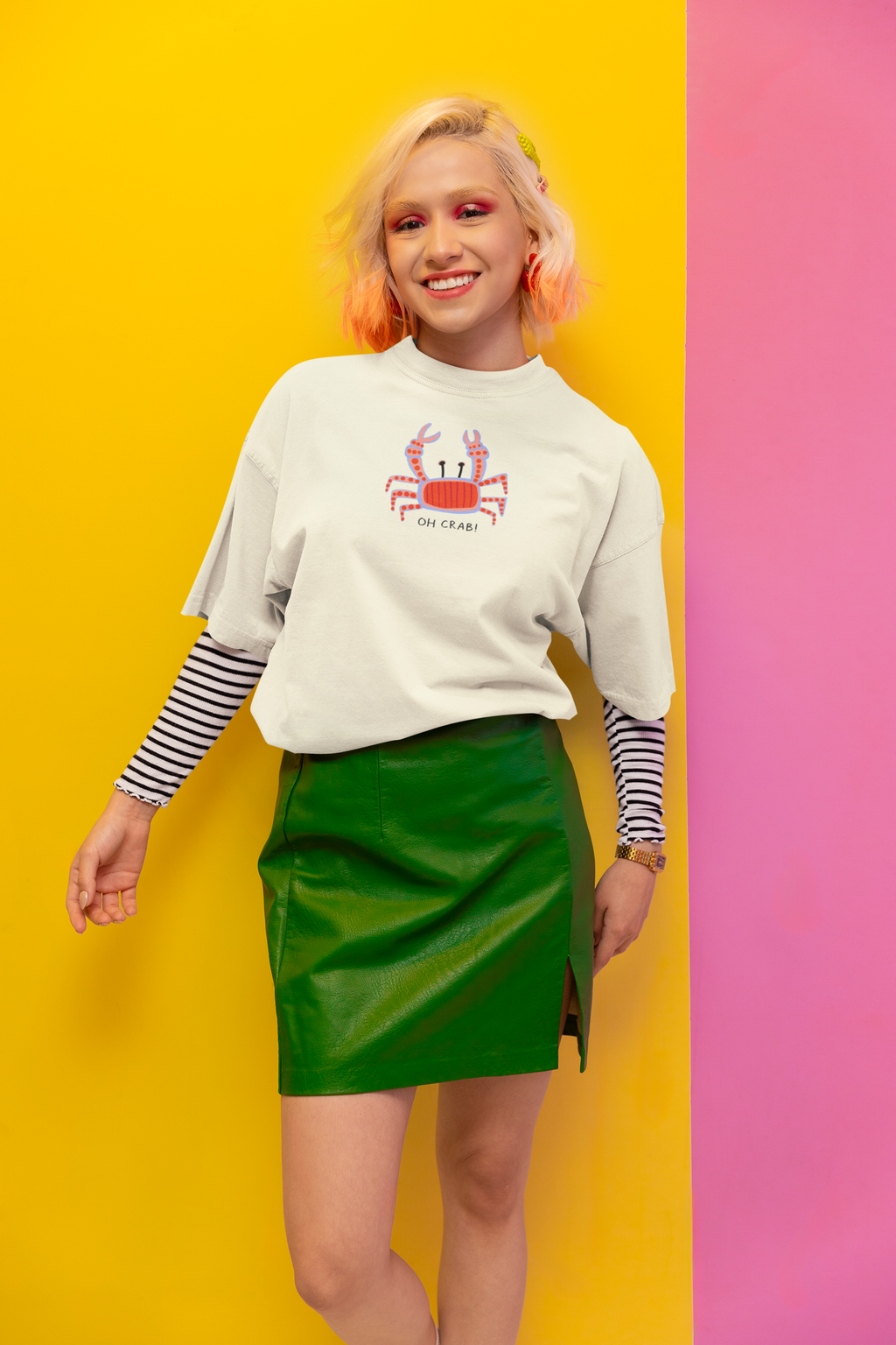 OH CRAB! Oversized T-Shirt for Women | Pixalflux