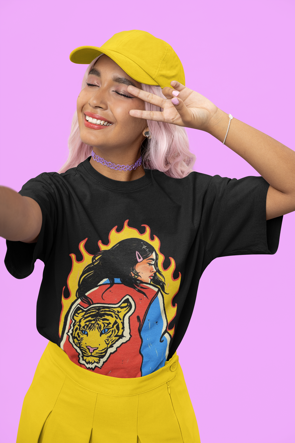 Tiger Girl Oversized T-Shirt for Women