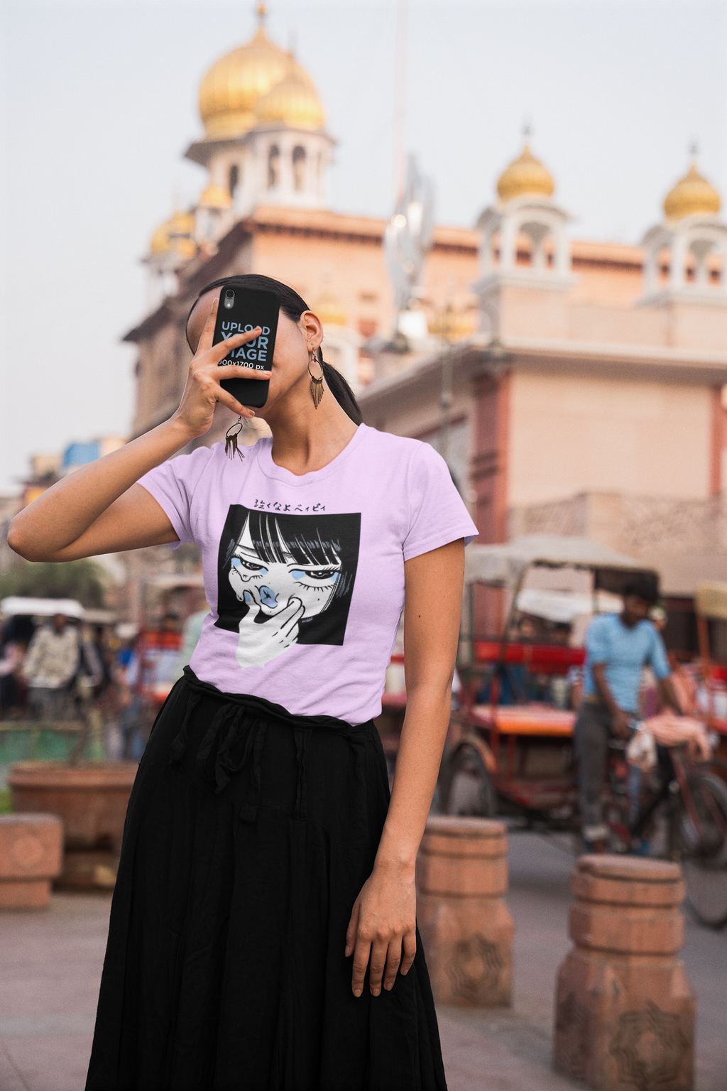 Anime Crying Girl Panel Regular Fit T-Shirt for Women