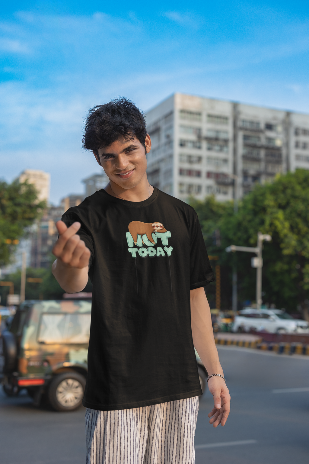 NOT TODAY Oversized T-Shirt for Men | Pixalflux