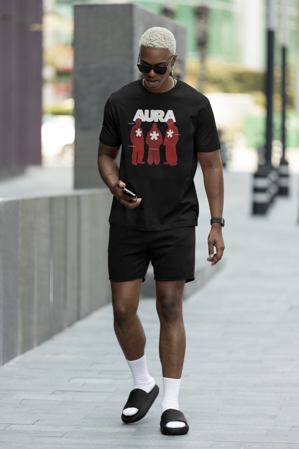 Aura Graphic Oversized T-Shirt – Black | Pixalflux