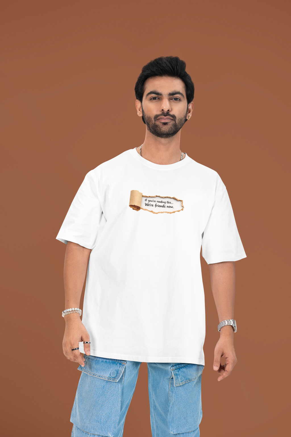 If You're Reading This... We're Friends Now Oversized T-Shirt for Men