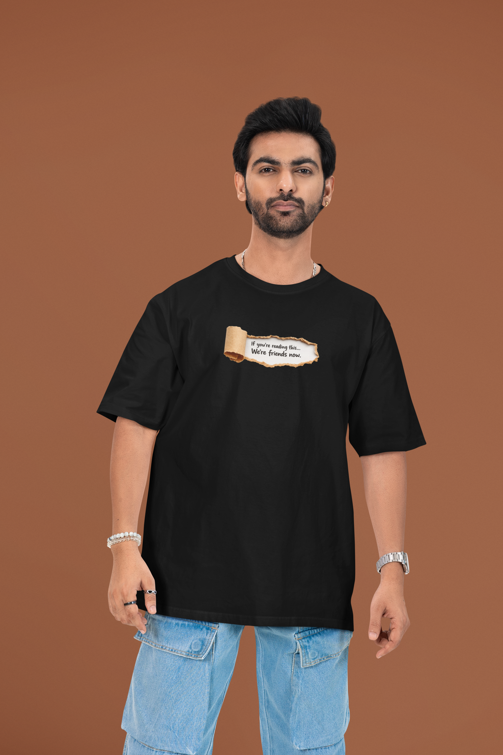 If You're Reading This... We're Friends Now Oversized T-Shirt for Men