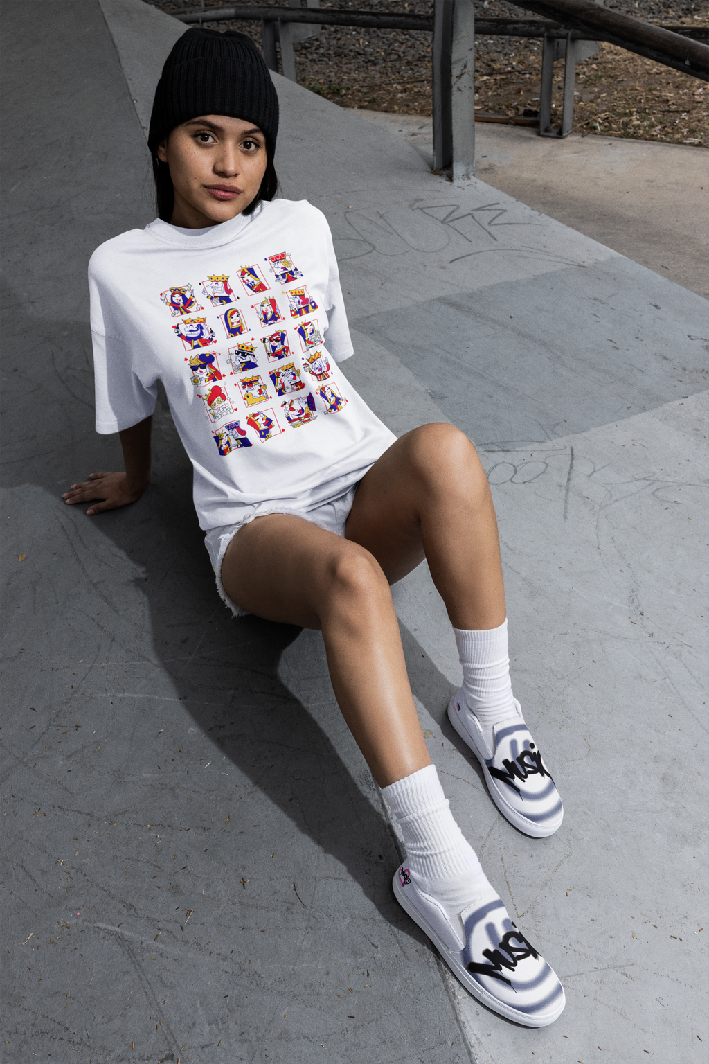Playing Cards Graphic Oversized T-Shirt | Pixalflux