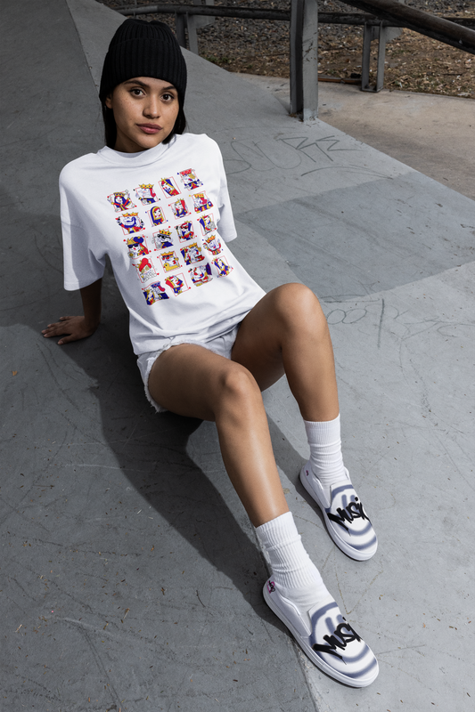 Playing Cards Graphic Oversized T-Shirt | Pixalflux