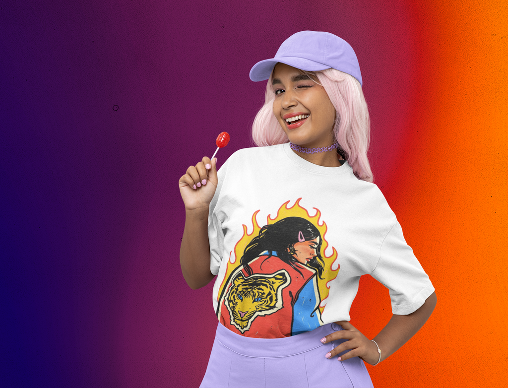 Tiger Girl Oversized T-Shirt for Women