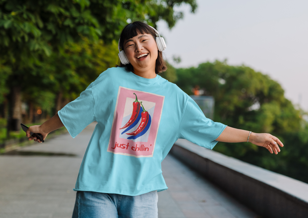 Just Chillin' Oversized T-Shirt for Women | Pixalflux